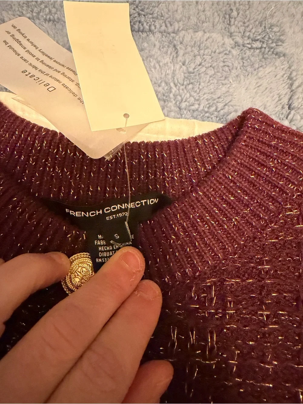 French Connection Metallic Tweed Knit Cardigan NWT! - Picture 4 of 13